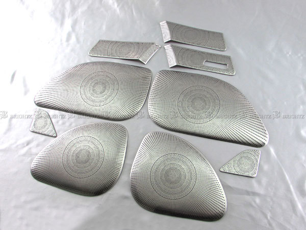フーガ KY51 スピーカー 後期 ドア ステンレスドアスピーカー フーガ Y51 KNY51 KY51 ステンレス スピーカー カバー 9PC サテン シルバー ガーニッシュ ベゼル パネル プレート SPEAKER－084