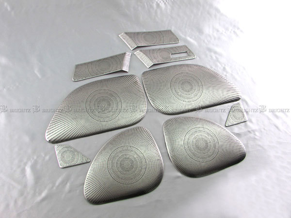 フーガ KY51 スピーカー 後期 ドア ステンレスドアスピーカー フーガ Y51 KNY51 KY51 ステンレス スピーカー カバー 9PC サテン シルバー ガーニッシュ ベゼル パネル プレート SPEAKER－084