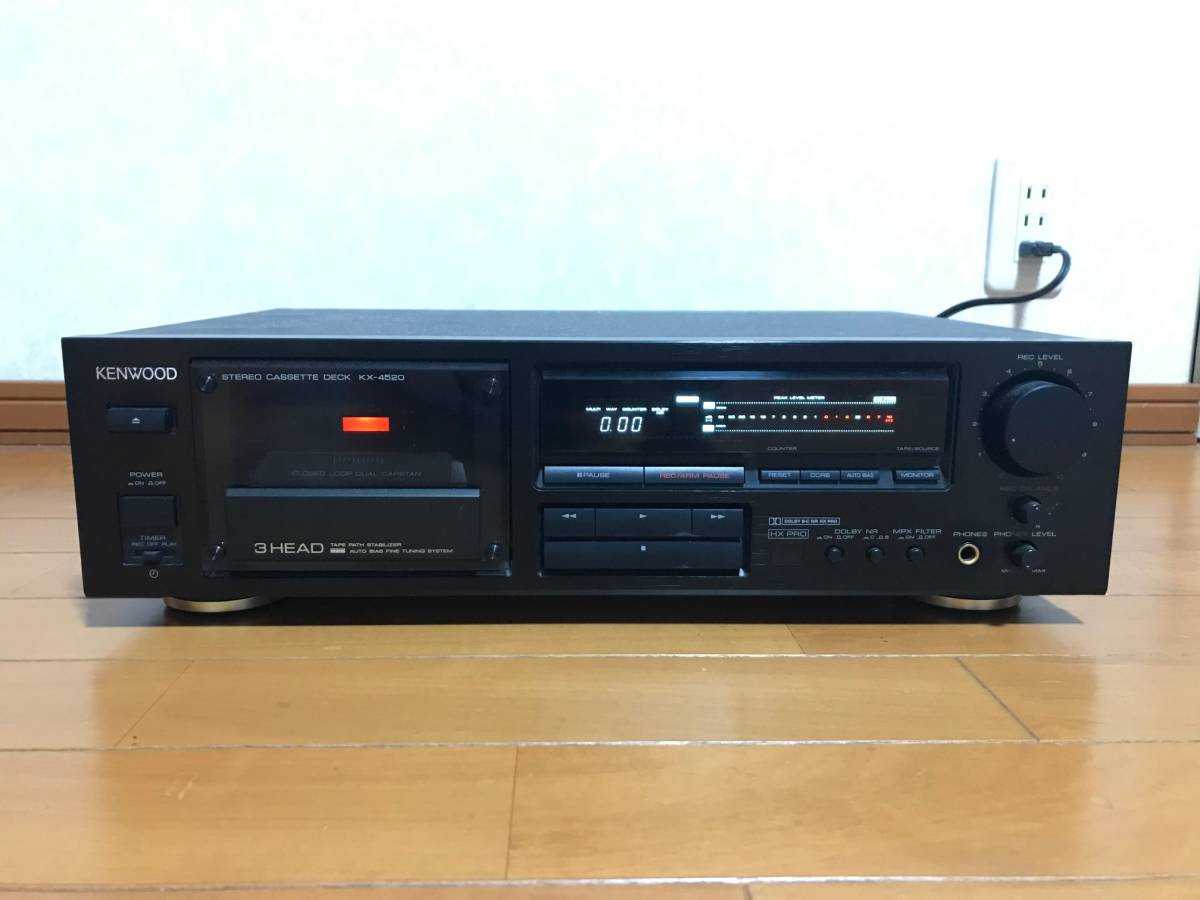 超激得，品質保証 通電OK KENWOOD KX-4520 クローズドループデュアルキャプスタン 3ヘッドカセットデッキ ステレオカセットデッキ(一般)｜売買されたオークション情報、yahooの商品情報をアーカイブ公開 - オーク 一般