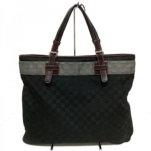 ロエベ LOEWE トートバッグ アナグラム柄 ジャガード×レザー ベージュ×カーキ×ライトブラウン バッグ ファッション ろ