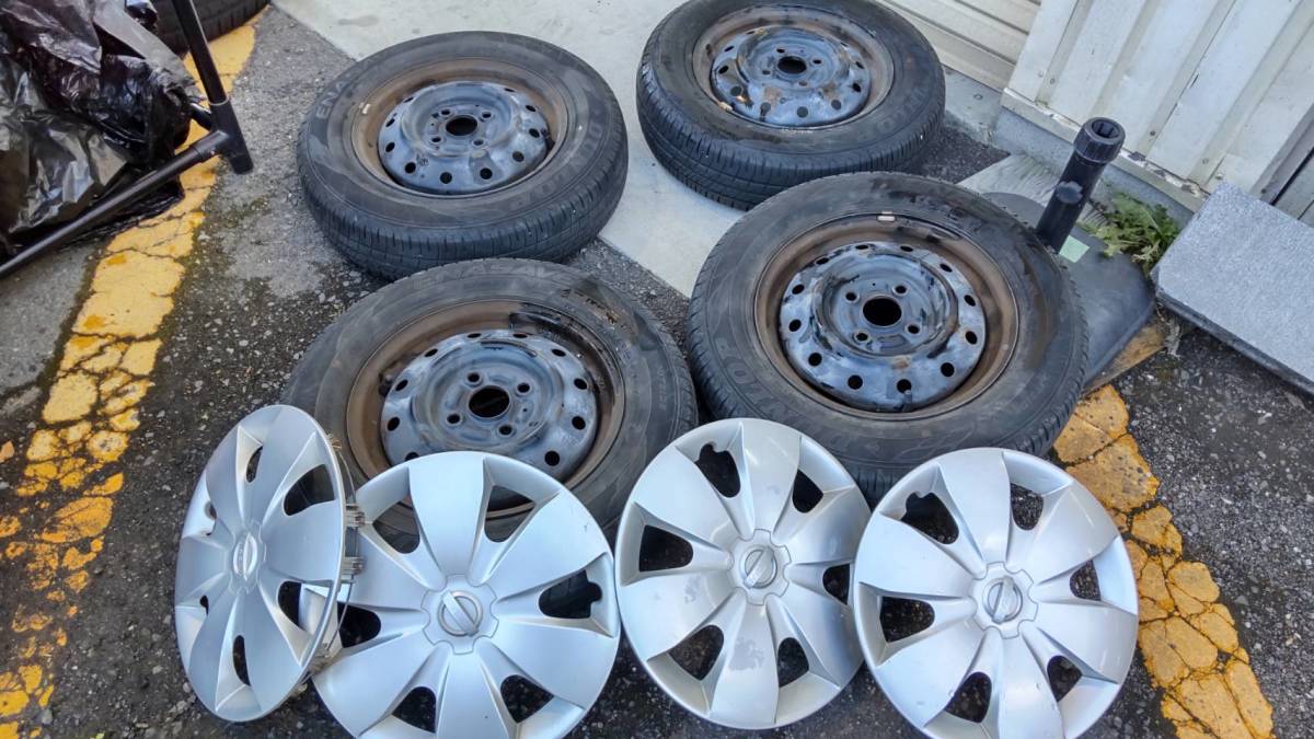送料無料S35324 145/80/R13 日産純正 タイヤホイール4本　　ダンロップ pcd100 4j 4穴 6穴 深リム CARVING ホイールの中古 アクティ 2026年最新Yahoo!オークション