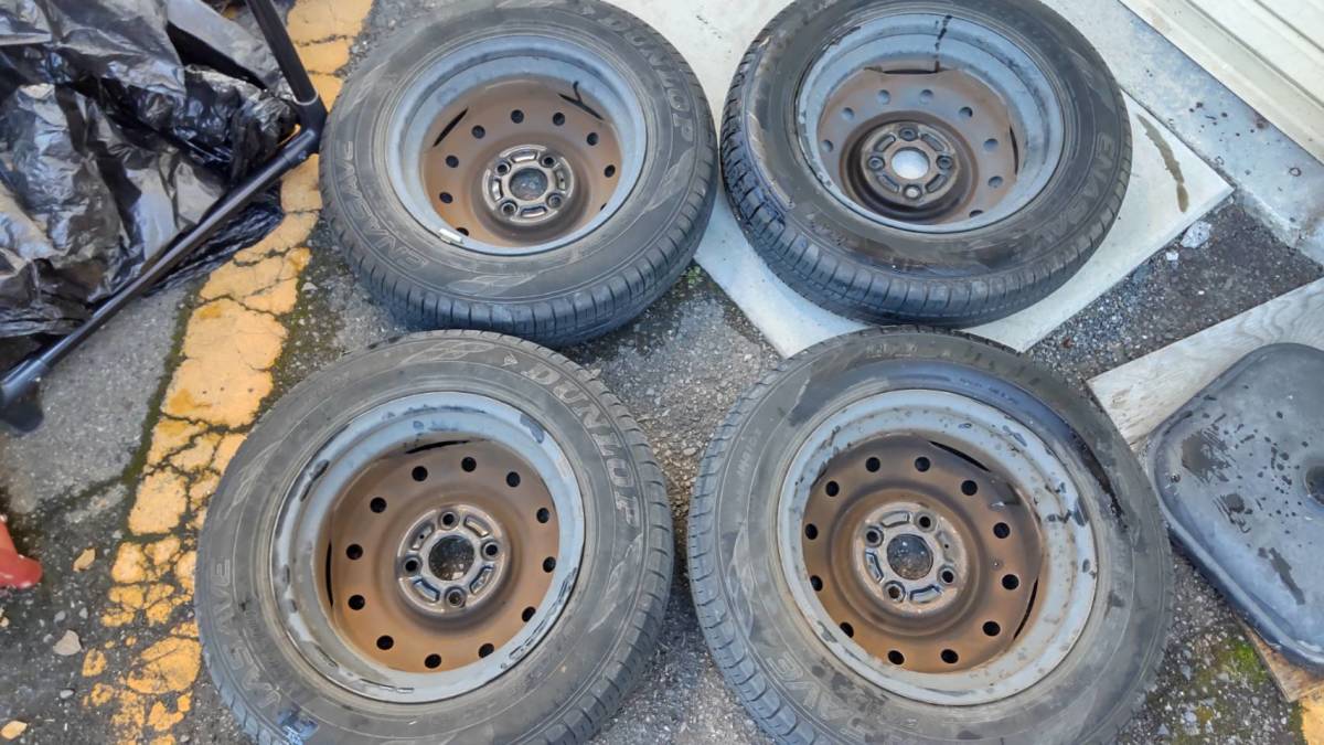 送料無料S35324 145/80/R13 日産純正 タイヤホイール4本　　ダンロップ pcd100 4j 4穴 6穴 深リム CARVING ホイールの中古 アクティ 2026年最新Yahoo!オークション