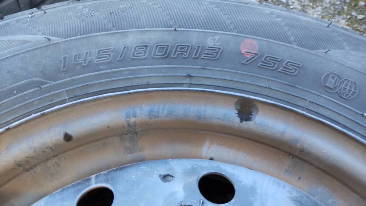 送料無料S35324 145/80/R13 日産純正 タイヤホイール4本　　ダンロップ pcd100 4j 4穴 6穴 深リム CARVING ホイールの中古 アクティ 2026年最新Yahoo!オークション