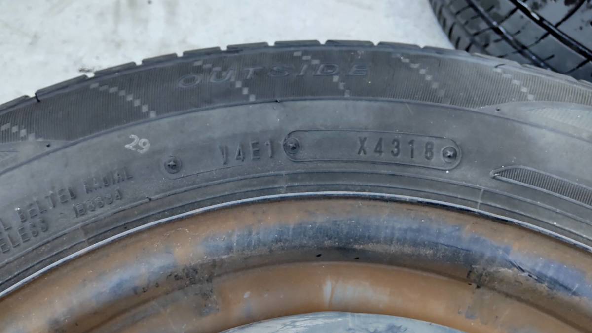 送料無料S35324 145/80/R13 日産純正 タイヤホイール4本　　ダンロップ pcd100 4j 4穴 6穴 深リム CARVING ホイールの中古 アクティ 2026年最新Yahoo!オークション