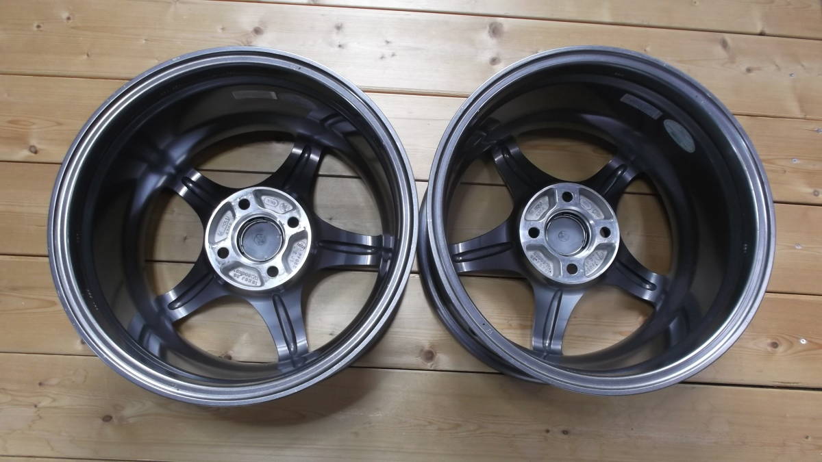 ①中古2本 エンケイ PF05 15インチ 8J 4H-100+25 ダークシルバー (社外