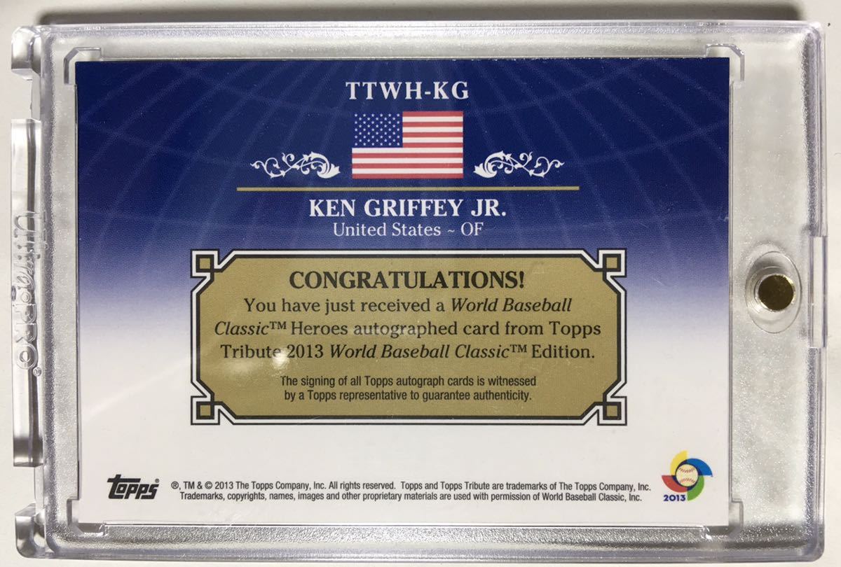 2013 Topps Tribute Baseball Ken Griffey Jr. WBC 直筆サイン 1/20 20 