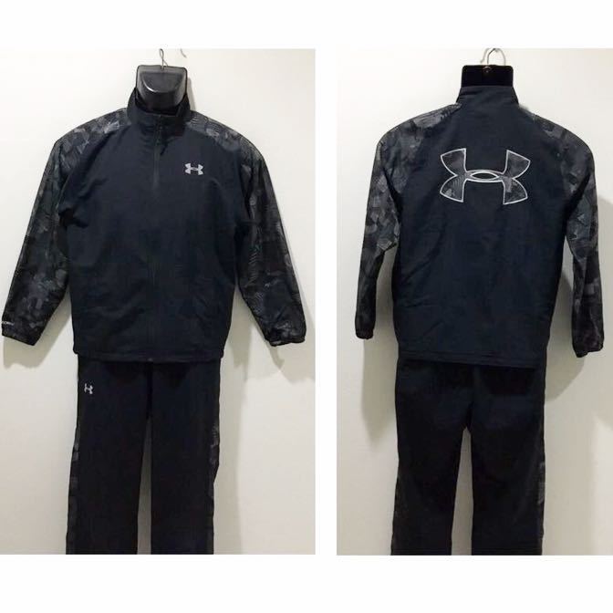  UNDER ARMOUR/アンダーアーマー ストーム ウインドブレーカー セットアップ/上下セット ストレッチ/軽量 ジャージ/黒/YLG(上下セット)｜売買されたオークション情報、yahooの商品情報をアーカイ 上下セット