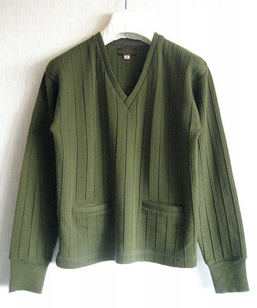 美品 ATLAST&CO BUTCHER PRODUCTS RIB KNIT Vネック リブニット 40 AT 