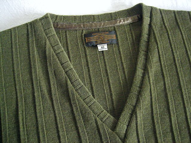 美品 ATLAST&CO BUTCHER PRODUCTS RIB KNIT Vネック リブニット 40 AT 