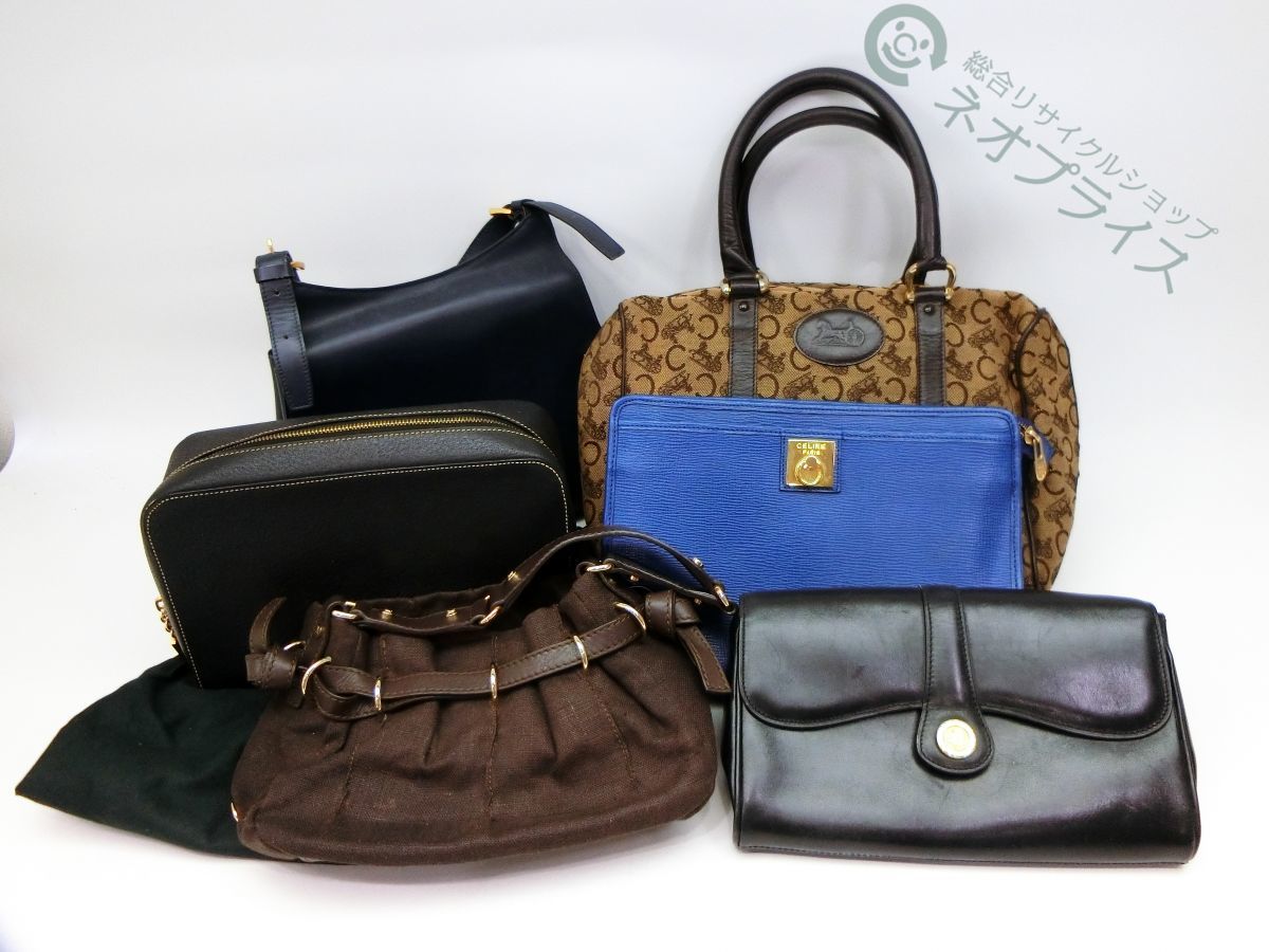 ◆S9582 CELINE セリーヌ マカダム柄 レザー バッグ 6点 セット
