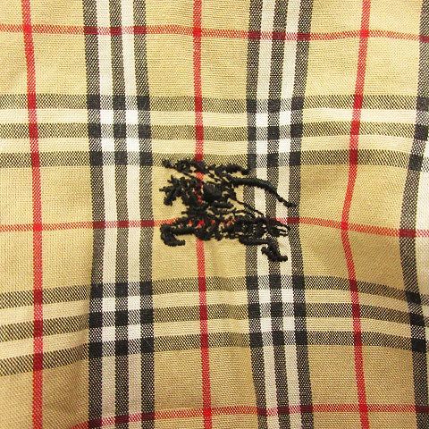 バーバリーブルーレーベル ブラウス BLUE ブルー (バーバリー ラクマ バーバリーズブルーレーベル シャツ ブラウス 長袖 ノバチェック 刺繍 ワンポイント ロゴ コットン ベージュ系 38 ECR レディース