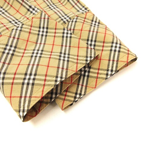 バーバリーブルーレーベル ブラウス BLUE ブルー (バーバリー ラクマ バーバリーズブルーレーベル シャツ ブラウス 長袖 ノバチェック 刺繍 ワンポイント ロゴ コットン ベージュ系 38 ECR レディース