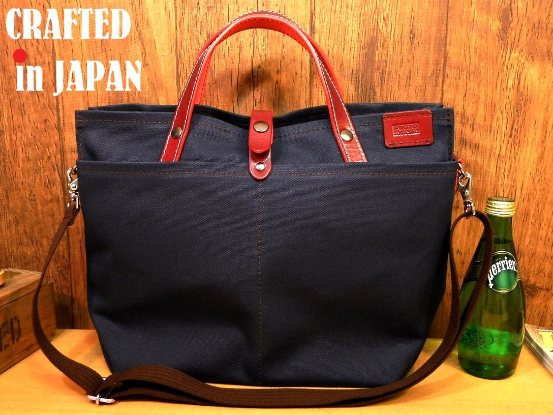 ◎赤が良い◎Hand made帆布×レザーのショルダーバッグ！◎紺ネイビー 