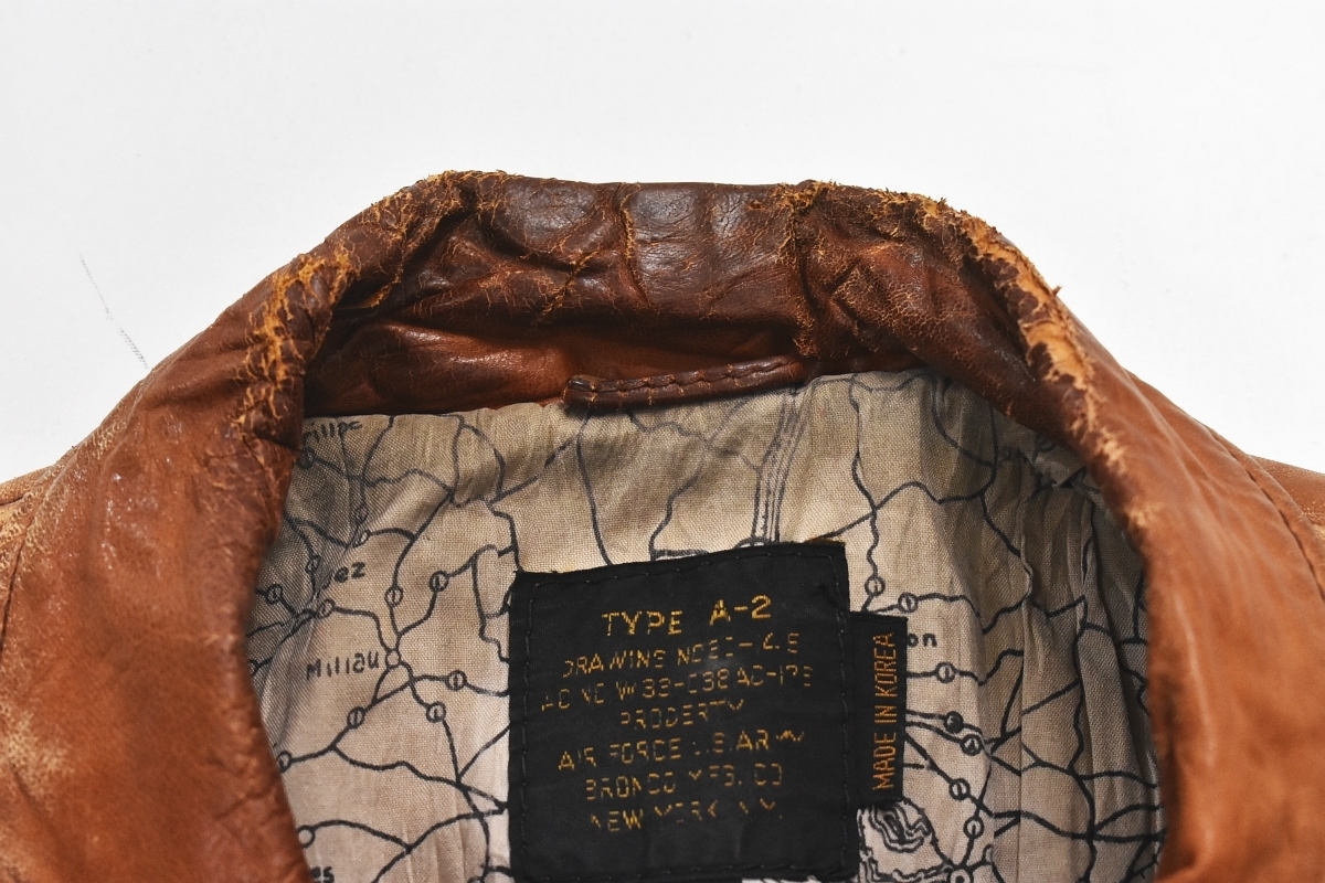 ☆80s 90s ヴィンテージ アヴィレックス AVIREX マップ柄 裏地 レザー 