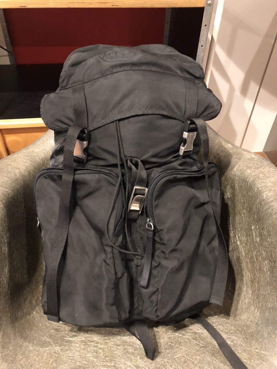 プラダ V136 PRADA バックパック リュック 黒 ナイロン リュックサック 
