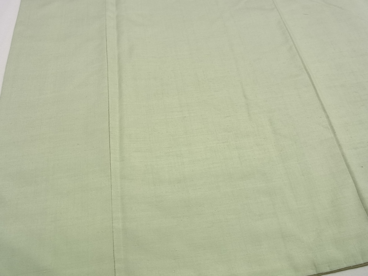 平和屋着物□結城紬 色無地 白緑 まるやま扱い 逸品m914 重要無形文化