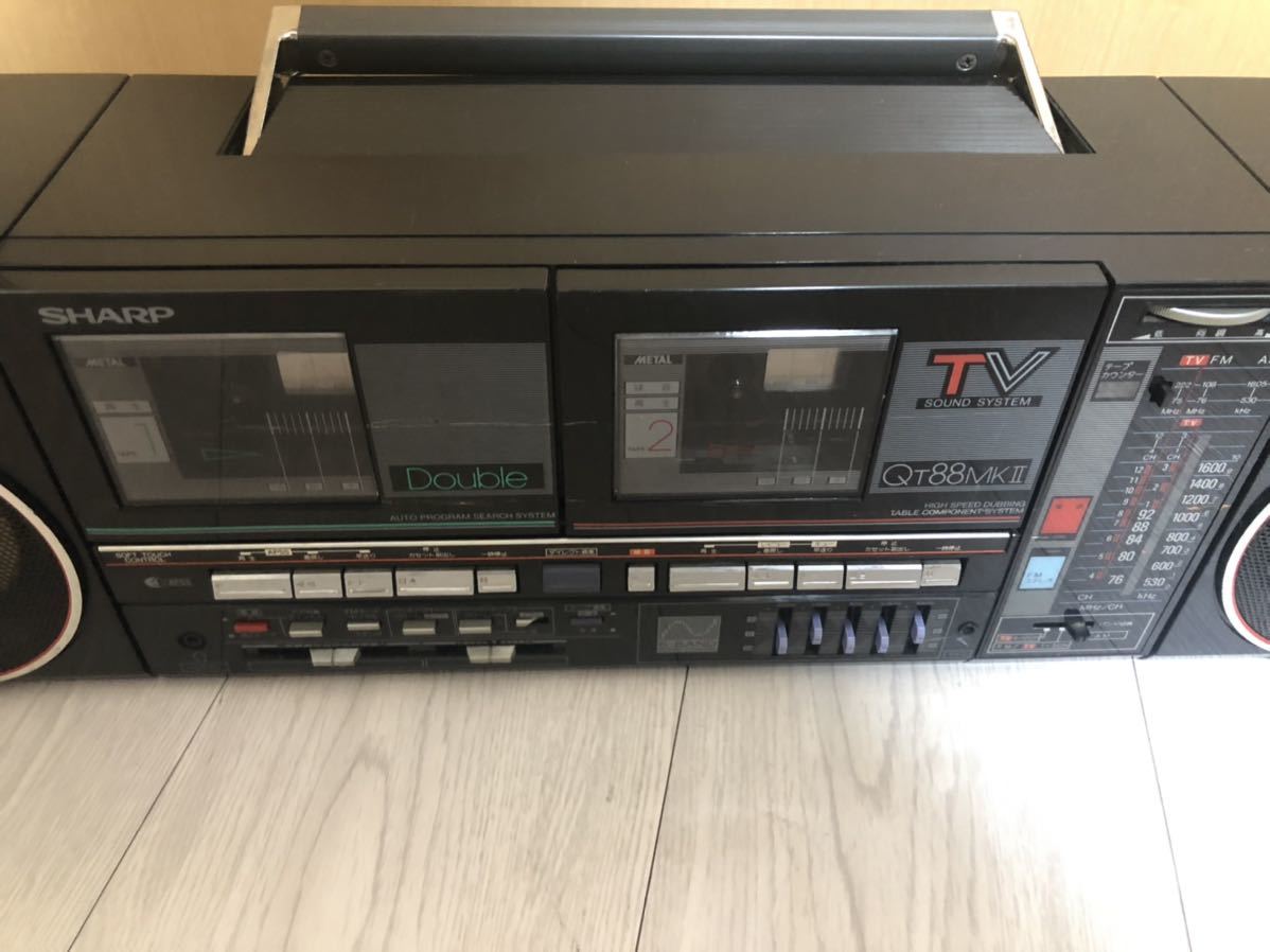 SHARP シャープ QT-88 MKⅡ 昭和レトロ ラジカセ カセットテープ 現状