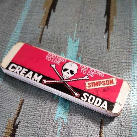 CREAM SODA クリームソーダ 昭和レトロ 缶ペンケース 当時物 落書き