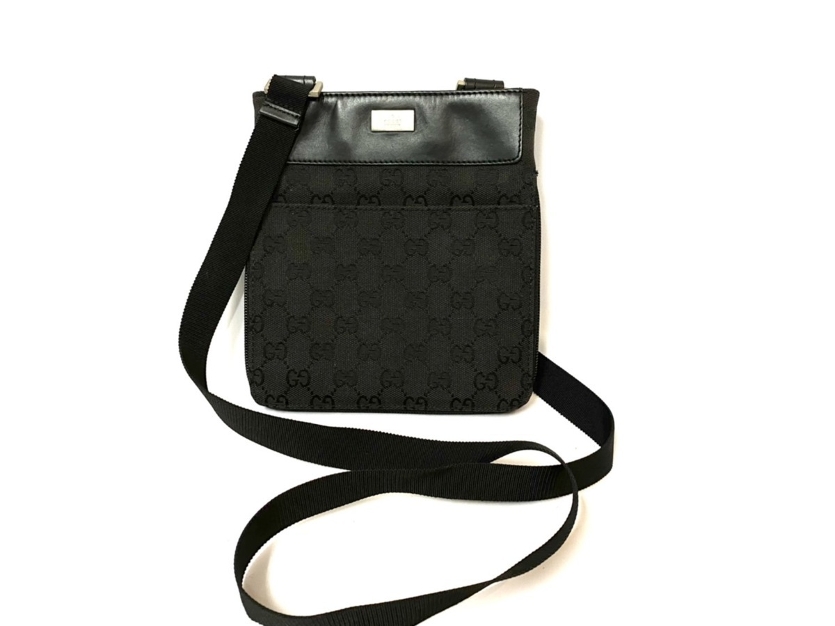 ☆GUCCI グッチ 019.0349GGキャンバス×レザー シルバー金具 ショルダー 
