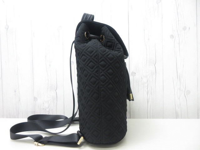 極美品 Tory Burch トリーバーチ リュックサック バックパック バッグ ナイロンキャンバス×レザー 黒 46657 トリーバーチ リュック TORY 0 ネイビー ブラック