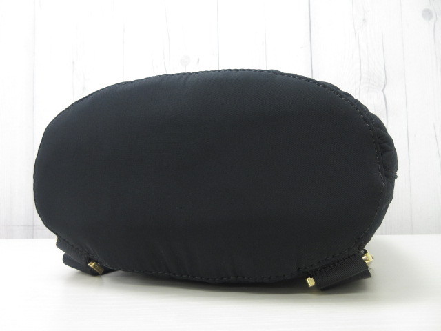 極美品 Tory Burch トリーバーチ リュックサック バックパック バッグ ナイロンキャンバス×レザー 黒 46657 トリーバーチ リュック TORY 0 ネイビー ブラック