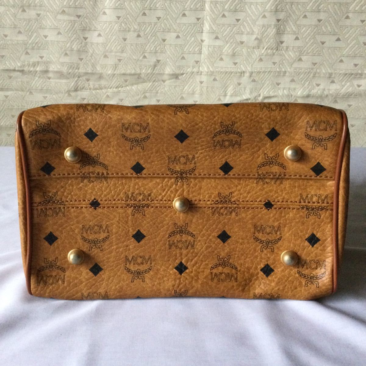 MCM エムシーエム ミニボストンバッグ ロゴグラム キャメル 管理番号 