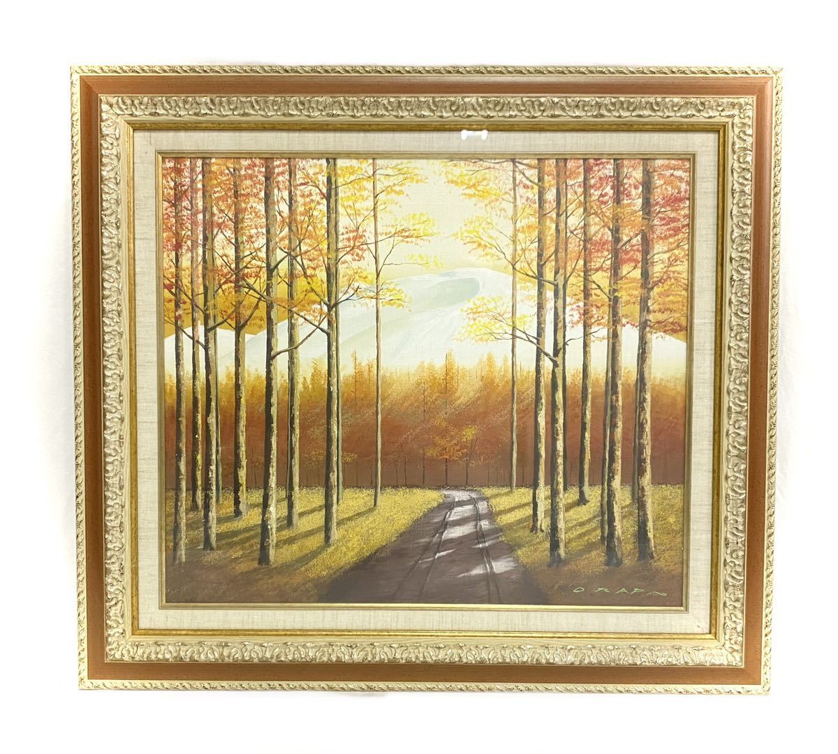 Yahoo!オークション F6 油彩画 「早春の武蔵野」6号 油彩 中古品北村巌