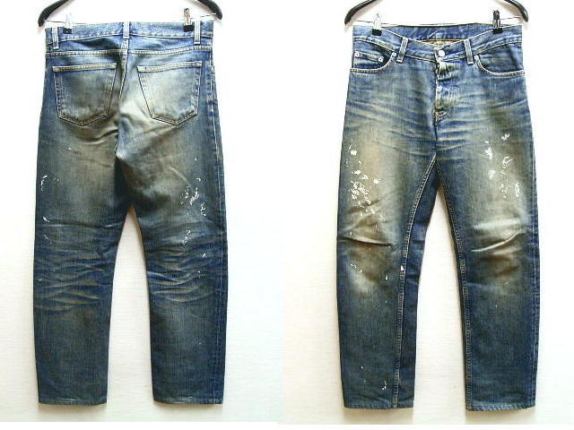 即決[W30]HELMUT LANG 本人期 アーカイブ ペンキ加工 デニム ペイント 
