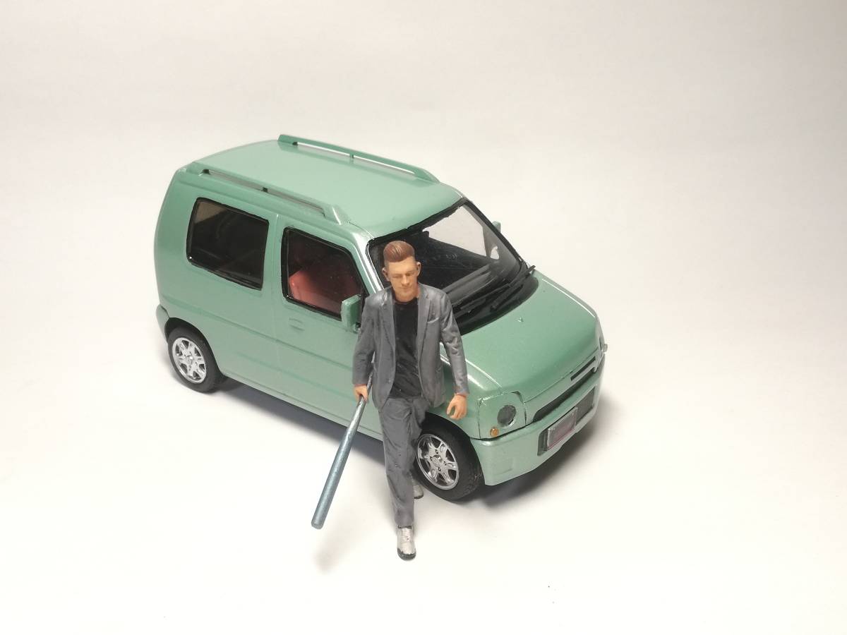 フジミ 1/24 スズキ ワゴンR フィギュア付き 完成品 ジャンク(スズキ 