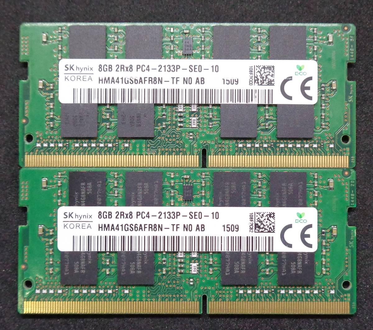 クーポン配布中 【中古品】SKhynix製 ノート用 PC4-2133P 2Rx8 8GB 2枚