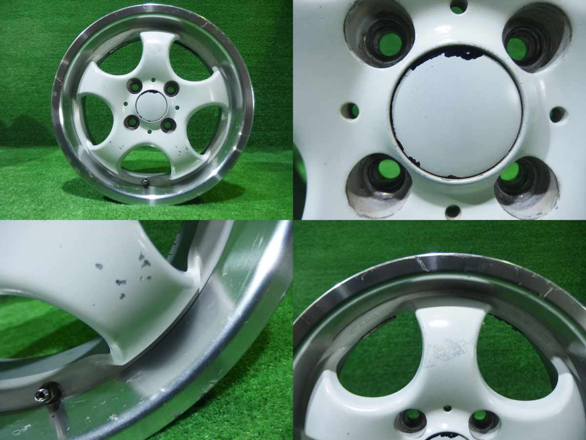 中古 14インチ 14×5J 4穴 WORK Nezart 社外 アルミホイール 4本セット 