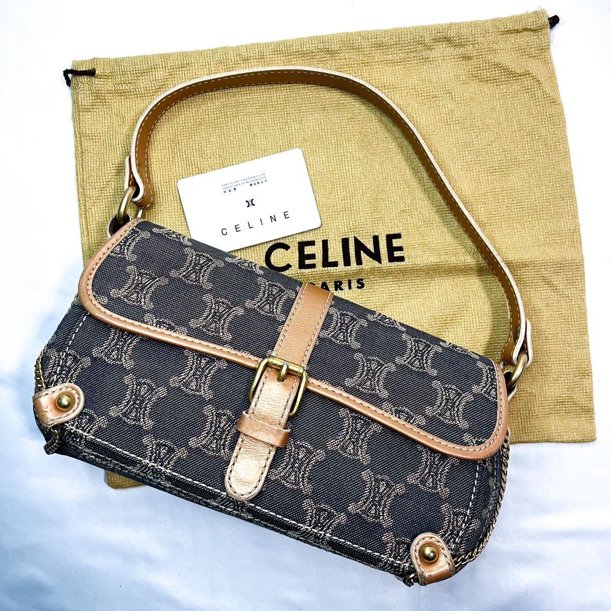 ミニサイズ】□ 1円 □ 希少 美品 CELINE セリーヌ デニム 