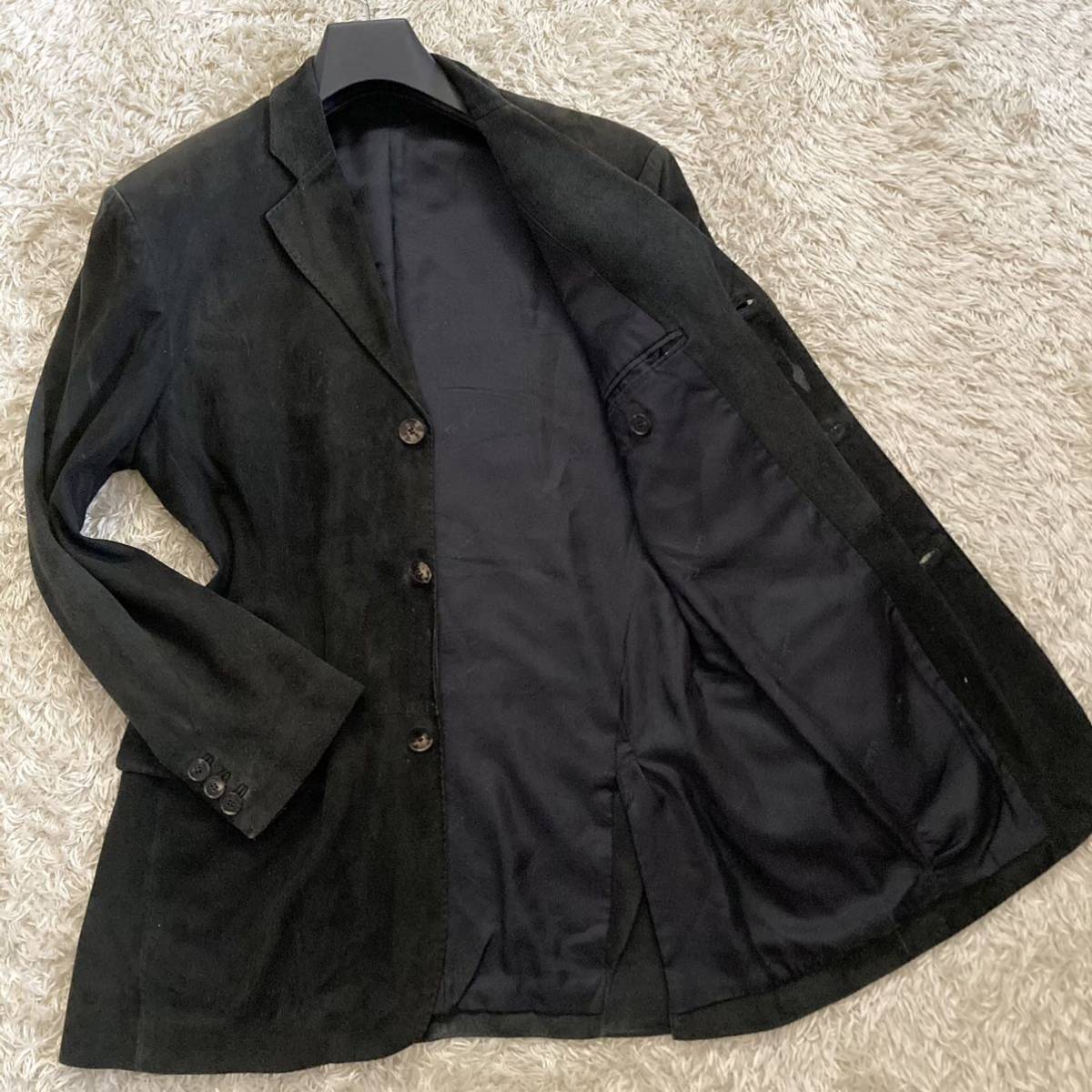 HOT，人気SALE 超 極 Salvatore Ferragamo 都会的高級感 フェラガモ テーラードジャケット 50 XL スエードレザー 本革 ブラック 黒(XLサイズ以上)｜売買されたオークション情報、yahooの商品情報をアーカイブ公開 - XLサイズ以上