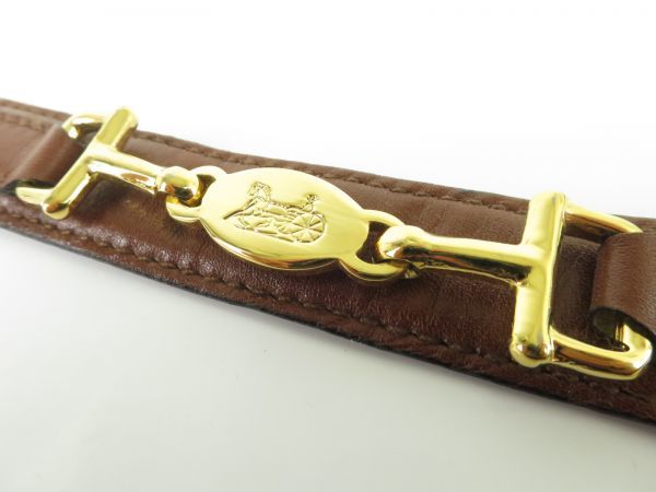 セリーヌ ゴールド金具 馬車 ヴィンテージ レザー ベスト 38 6-OB005 CELINE セリーヌ ベルト レザー 馬車 ゴールド金具 レディース お洒落