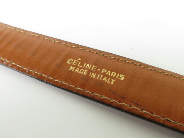 CELINE セリーヌ ベルト レザー 馬車 ゴールド金具 レディース お洒落