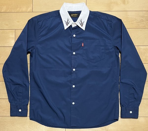  SOFTMACHIN ソフトマシーン NAVIGATION SHIRTS 襟 切り替え つばめ 刺繍 ドレスシャツ 長袖 シャツ(Mサイズ)｜売買されたオークション情報、yahooの商品情報をアーカイブ公開 - オークファン ドレスシャツ、ワイシャツ