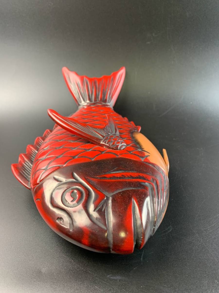 高岡彫刻塗 菓子器 文化遺産オンライン 鯛菓子器 | 鯛 喰籠 漆器