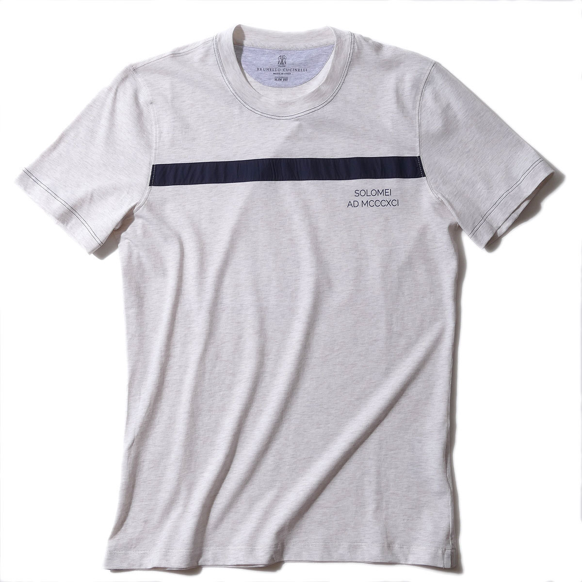 新品Sサイズ BRUNELLO CUCINELLI コットン天竺Tシャツ ナイロンライン 