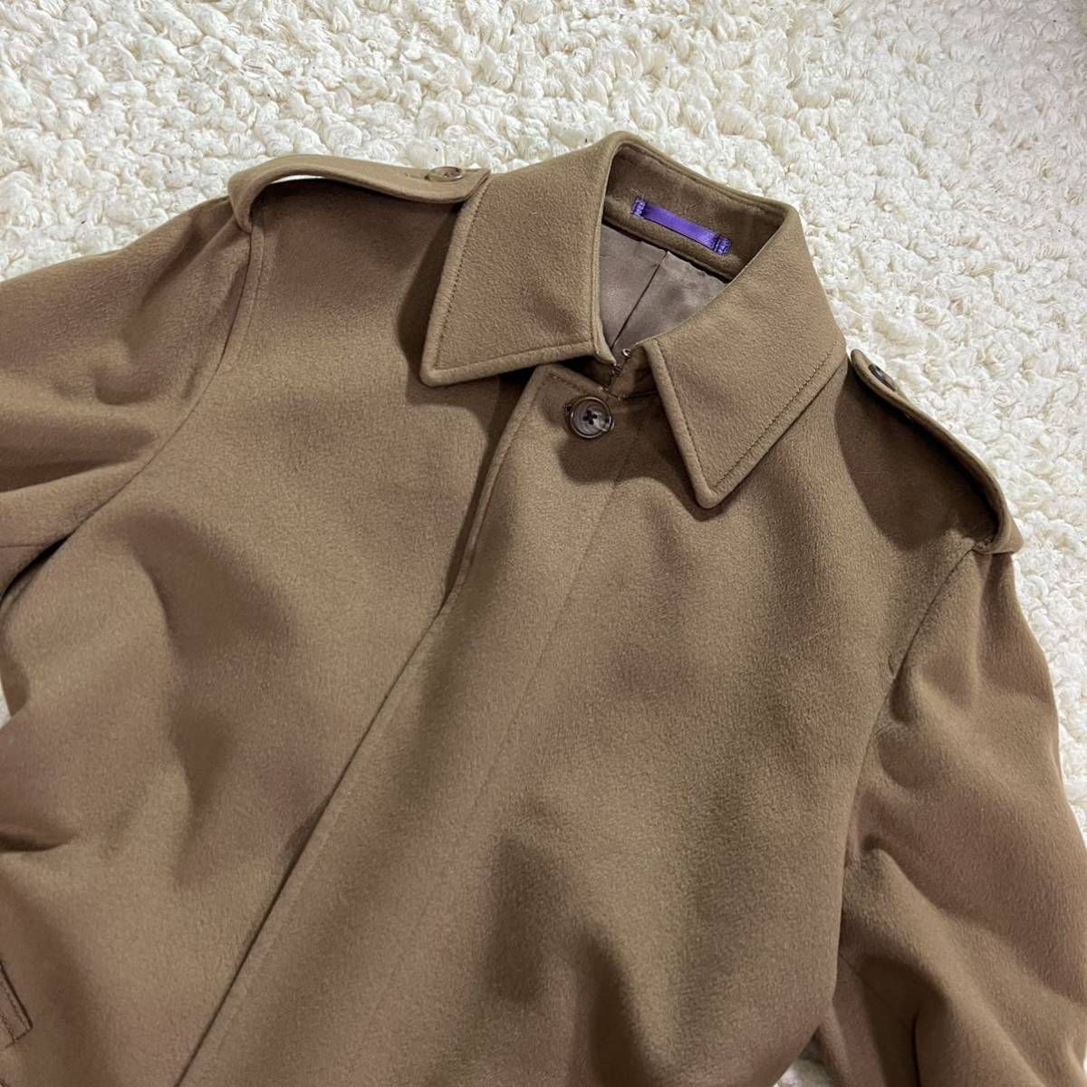 Paul ポールスミス Smith 希少モデル 比翼 ウールカシミヤ混 M 黒 無地 チェスターコート Collection SMITH PAUL コレクション 裏地プリント柄 レディース