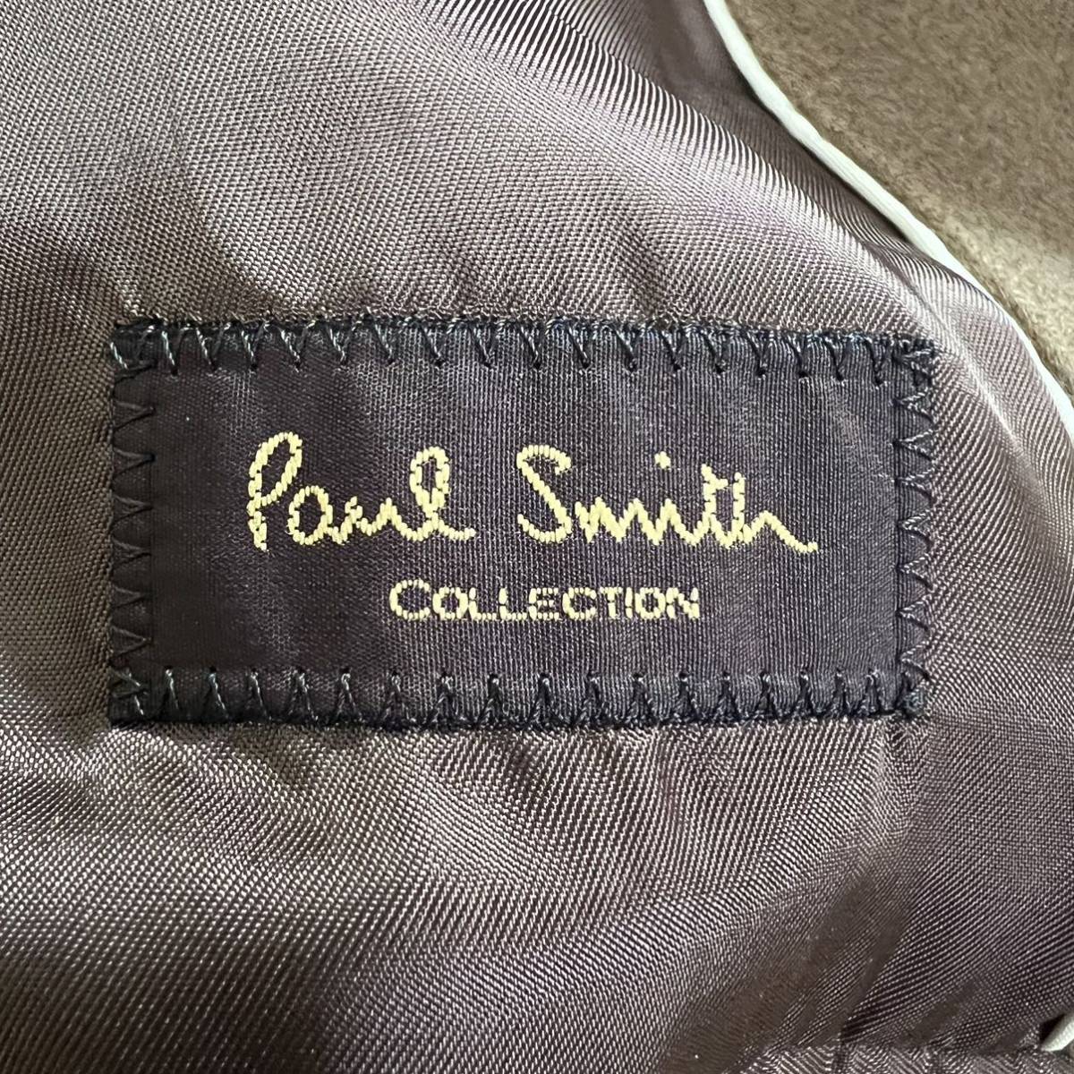 Paul ポールスミス Smith 希少モデル 比翼 ウールカシミヤ混 M 黒 無地 チェスターコート Collection SMITH PAUL コレクション 裏地プリント柄 レディース