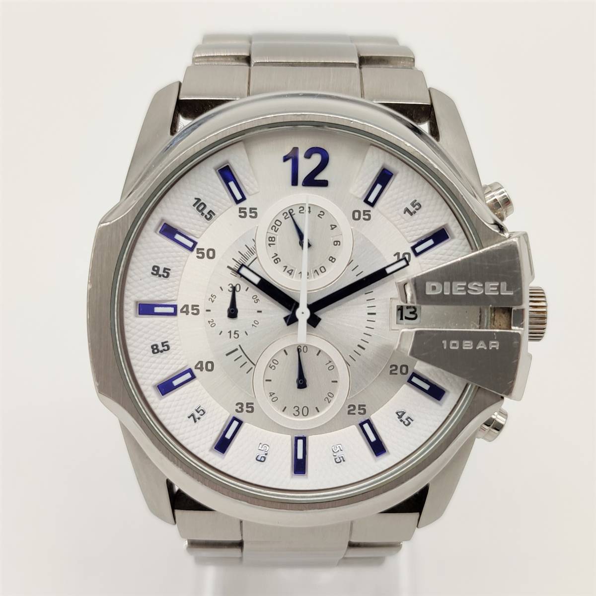 ☆ 【美品・動作品】ディーゼル DIESEL 腕時計 クロノグラフ シルバー 