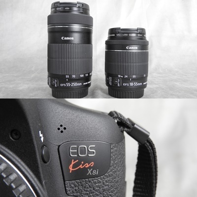 【神戸市有野店】Canon キャノン EOS Kiss X8i ダブルズームキット デジタル一眼レフカメラ ♪中古♪ EOS X8i ダブルズームキット 格安レンタル]CANON 箱あり キヤノン「EOS