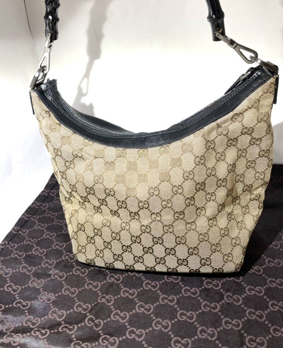 【美品】GUCCI グッチ バンブー ワンショルダーバッグ GGキャンバス トートバッグ バック ショルダーバック グッチ バンブー GUCCI シェリーライン 2WAY 数量限定，HOT