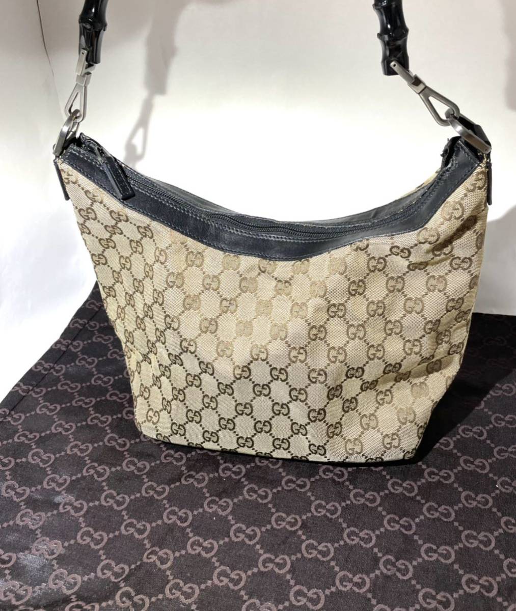 【美品】GUCCI グッチ バンブー ワンショルダーバッグ GGキャンバス トートバッグ バック ショルダーバック グッチ バンブー GUCCI シェリーライン 2WAY 数量限定，HOT