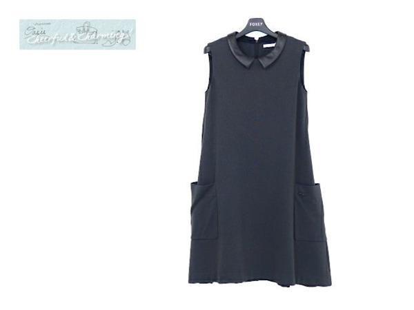 お得，豊富な FOXEY NY ワンピース ニューヨークドール 38 リッチグレー スーパーストレッチジャージ&times;ストレッチレザー衿 2014年商品 32810 B＋(ワンピース)｜売買されたオークション情報、yahooの商品情報 女性用