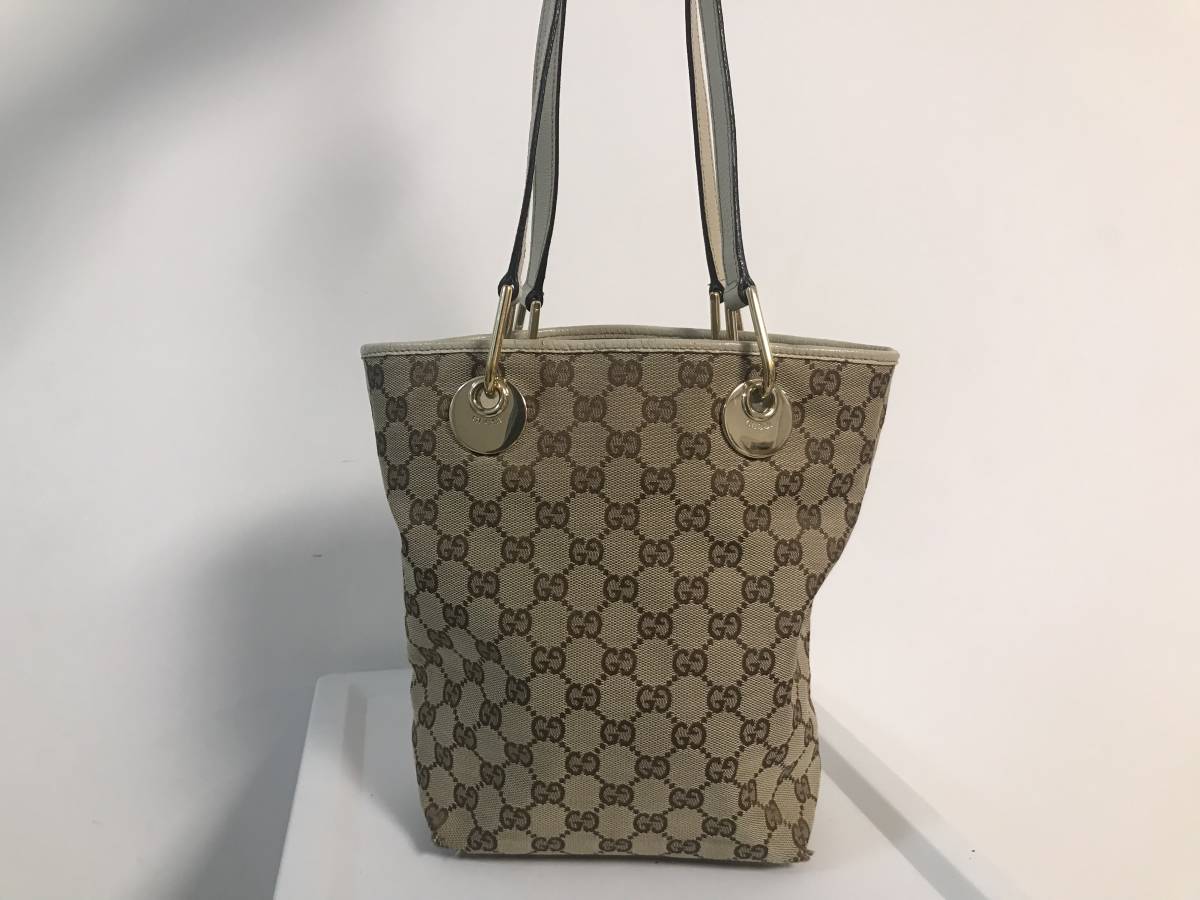 グッチ GG柄 ハンドバッグ GUCCI ミニ GGキャンバス レザー 1円激レア 