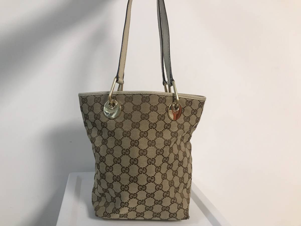 グッチ GG柄 ハンドバッグ GUCCI ミニ GGキャンバス レザー 1円激レア 