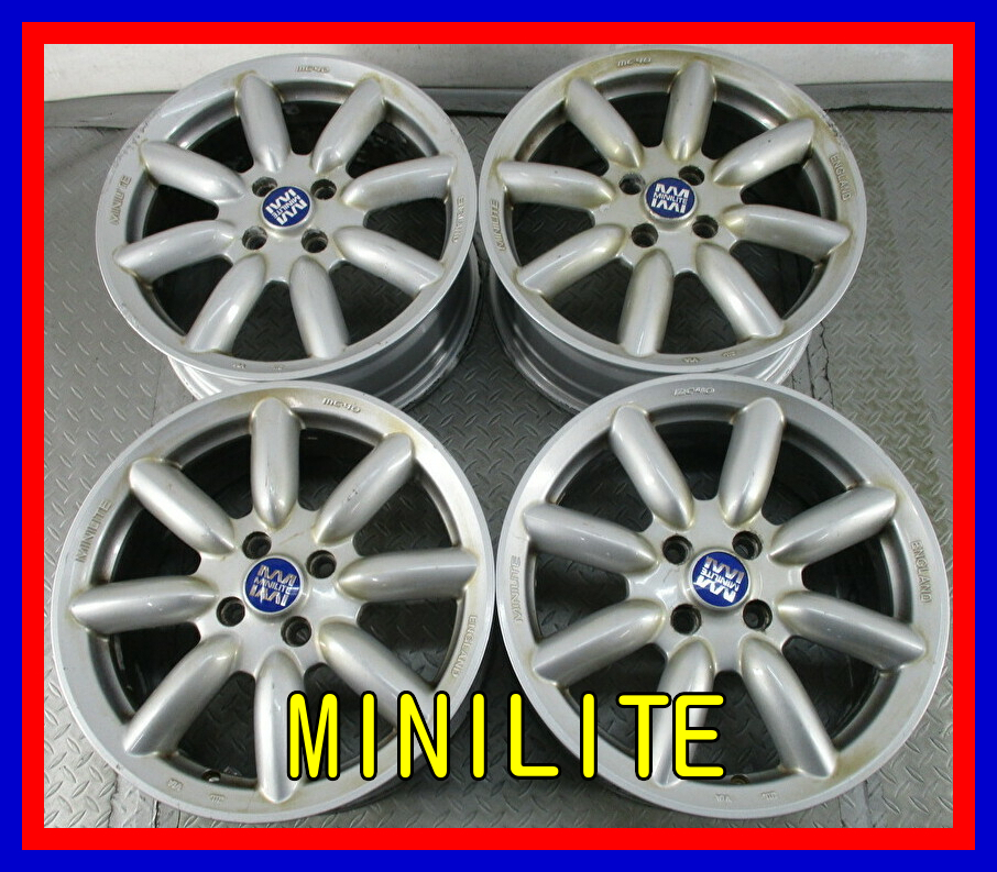□中古ホイール□ MINILITE mc-40 16インチ 6.5J +48 4H 100 シルバー 