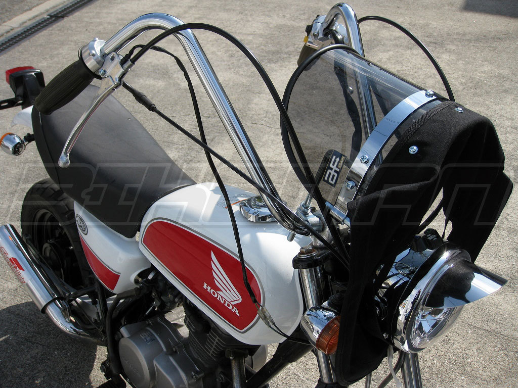 バイク用品 Z-FATHER 旭風防 モンゴリヤン風防 スモーク(黒布タレ