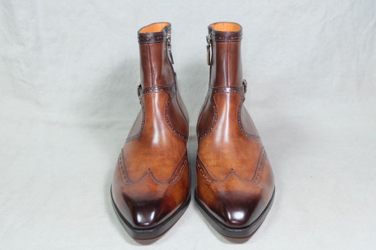 未使用Santoni サントーニ 絵画のように美しいサイドジップブーツ UK6 